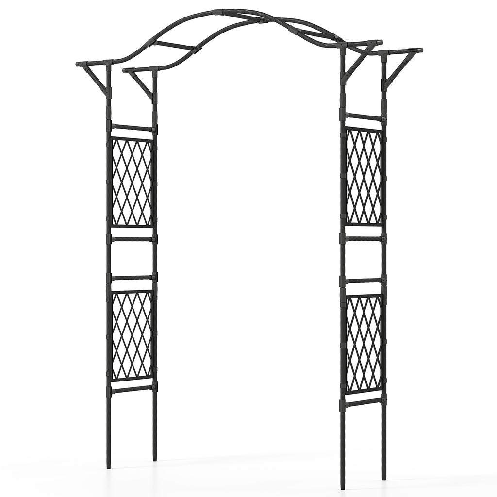 67 x 83 Inch Garden Arch Trellis - Black