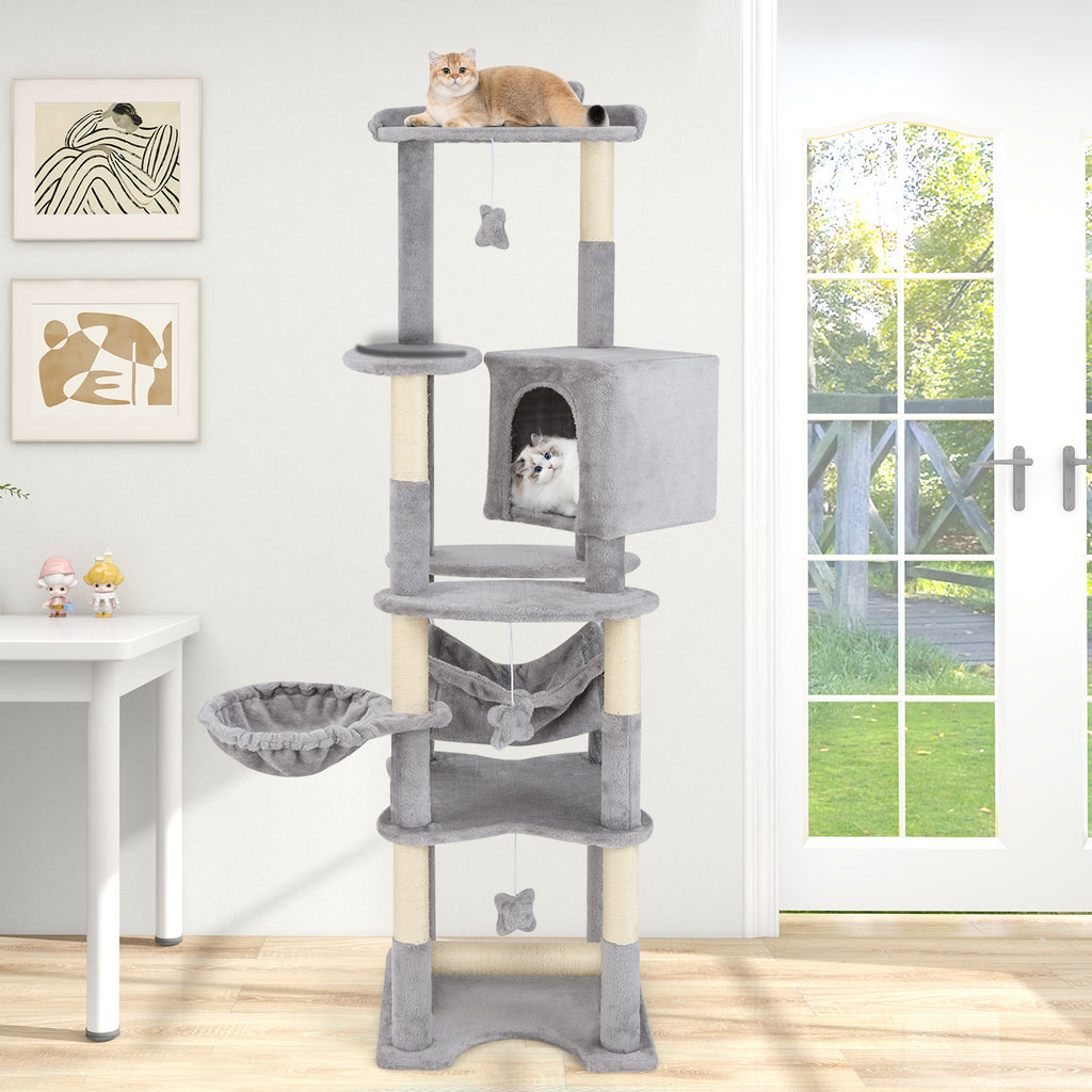 69 Inch Multi-Level Cat Tree with Top Perch, Cozy Condo & Swing - Variation of THIS Listing