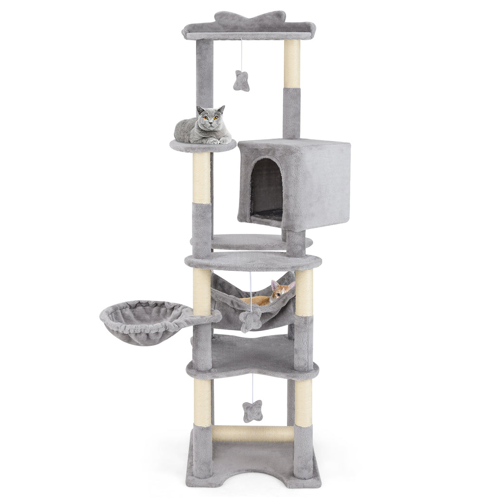 69 Inch Multi-Level Cat Tree with Top Perch, Cozy Condo & Swing - Variation of THIS Listing