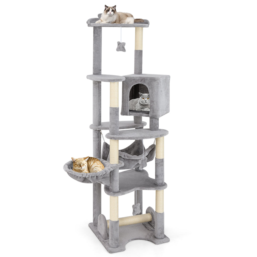 69 Inch Multi-Level Cat Tree with Top Perch, Cozy Condo & Swing - Variation of THIS Listing
