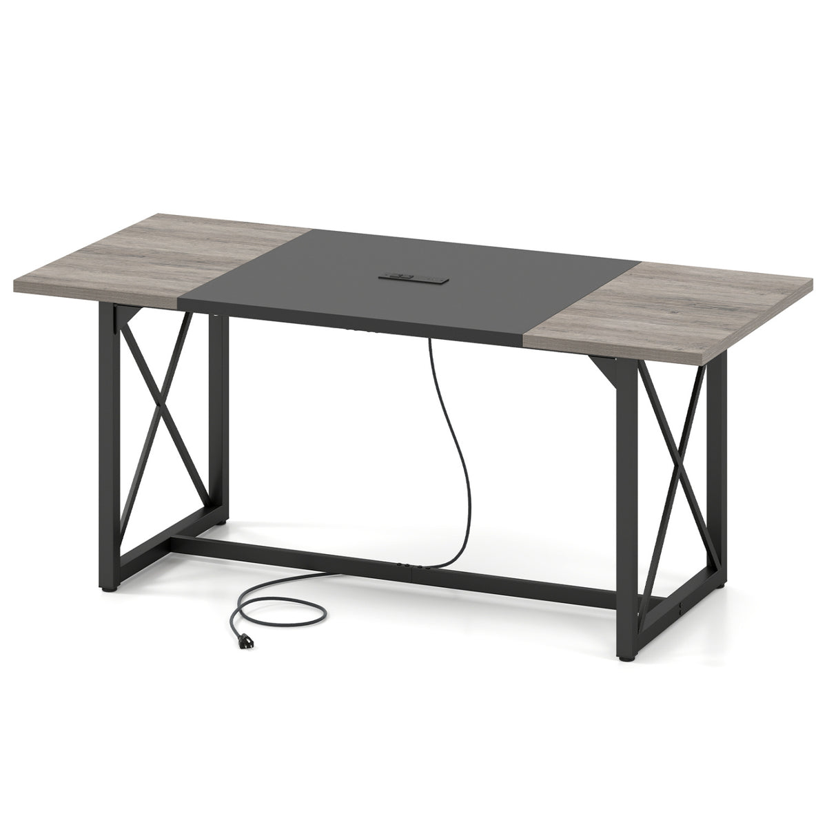 6FT Conference Table with Power Outlets Seats 6-8 - Natural