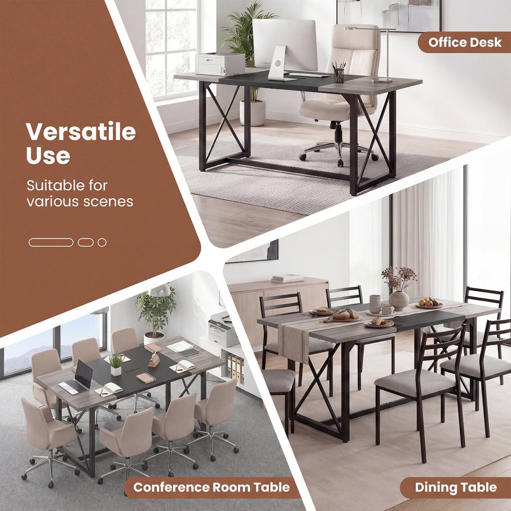 6FT Conference Table with Power Outlets Seats 6-8 - Natural