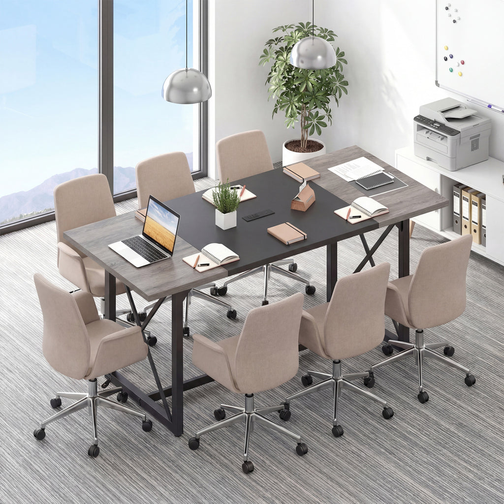 6FT Conference Table with Power Outlets Seats 6-8 - Natural