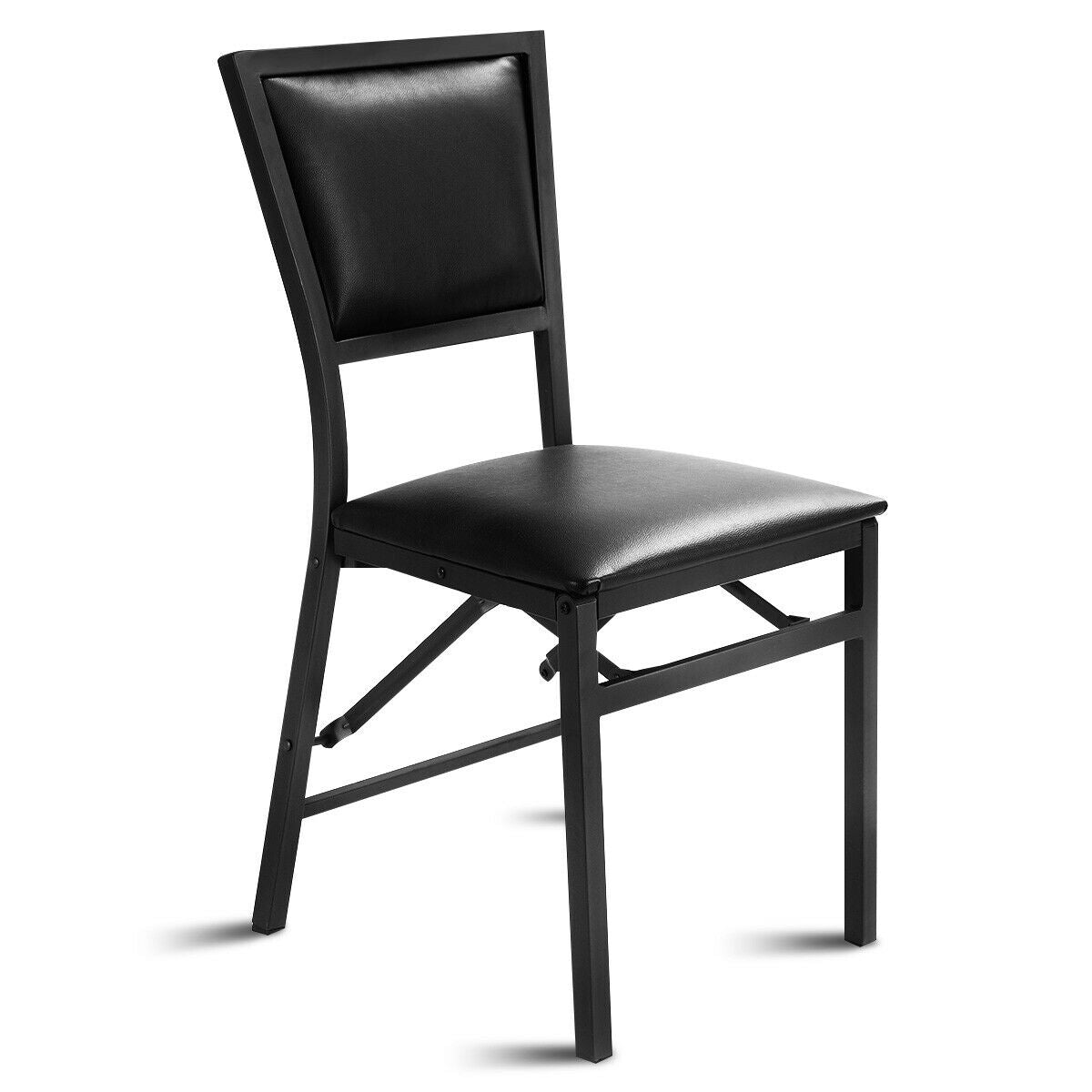 Metal Folding Dining Chair Set of 2 - Space Saving