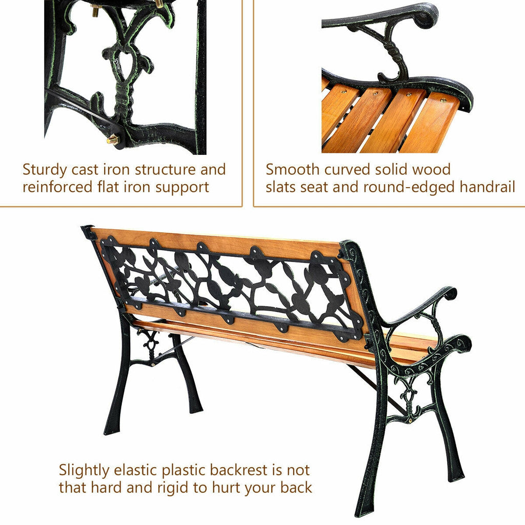 49.5" Patio Park Bench Seat - Porch Chair Style 1