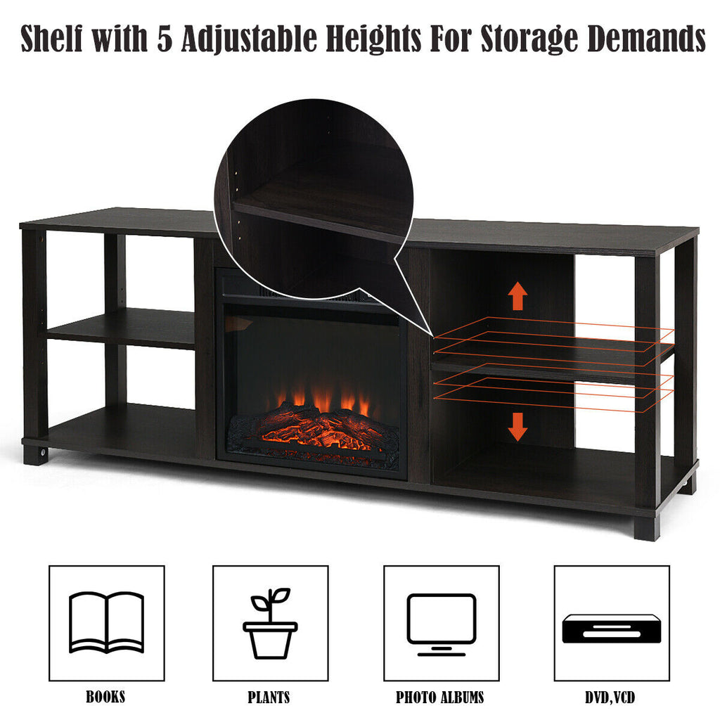 2-Tier TV Storage Cabinet with Adjustable Shelves