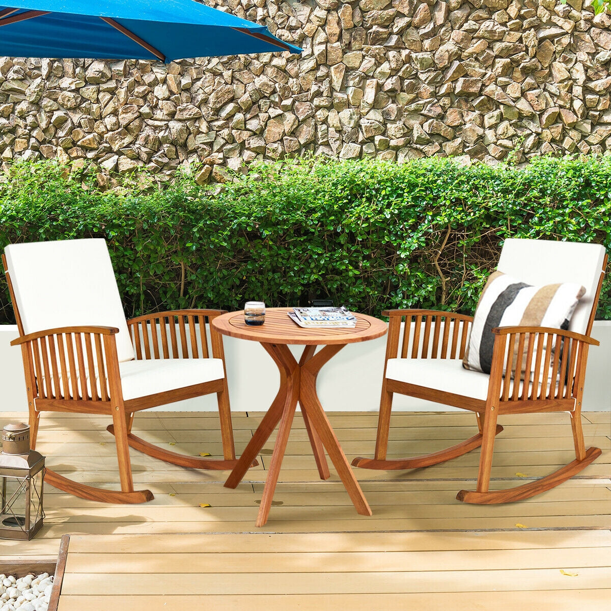 27" Round Eucalyptus Wood Bistro Table