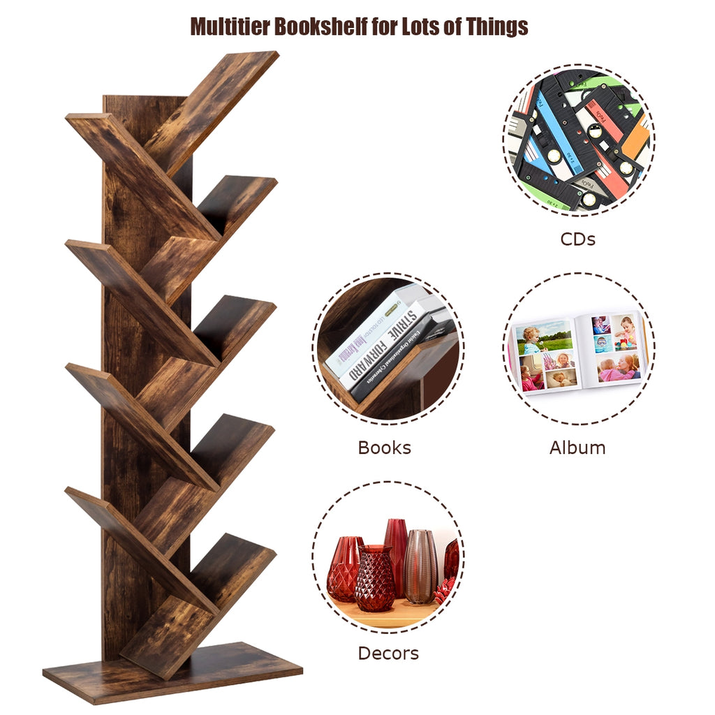 8-Tier Free Standing Tree Bookshelf