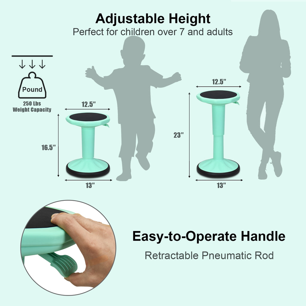 Adjustable-Height Wobble Chair Active Learning Stool for Office Stand