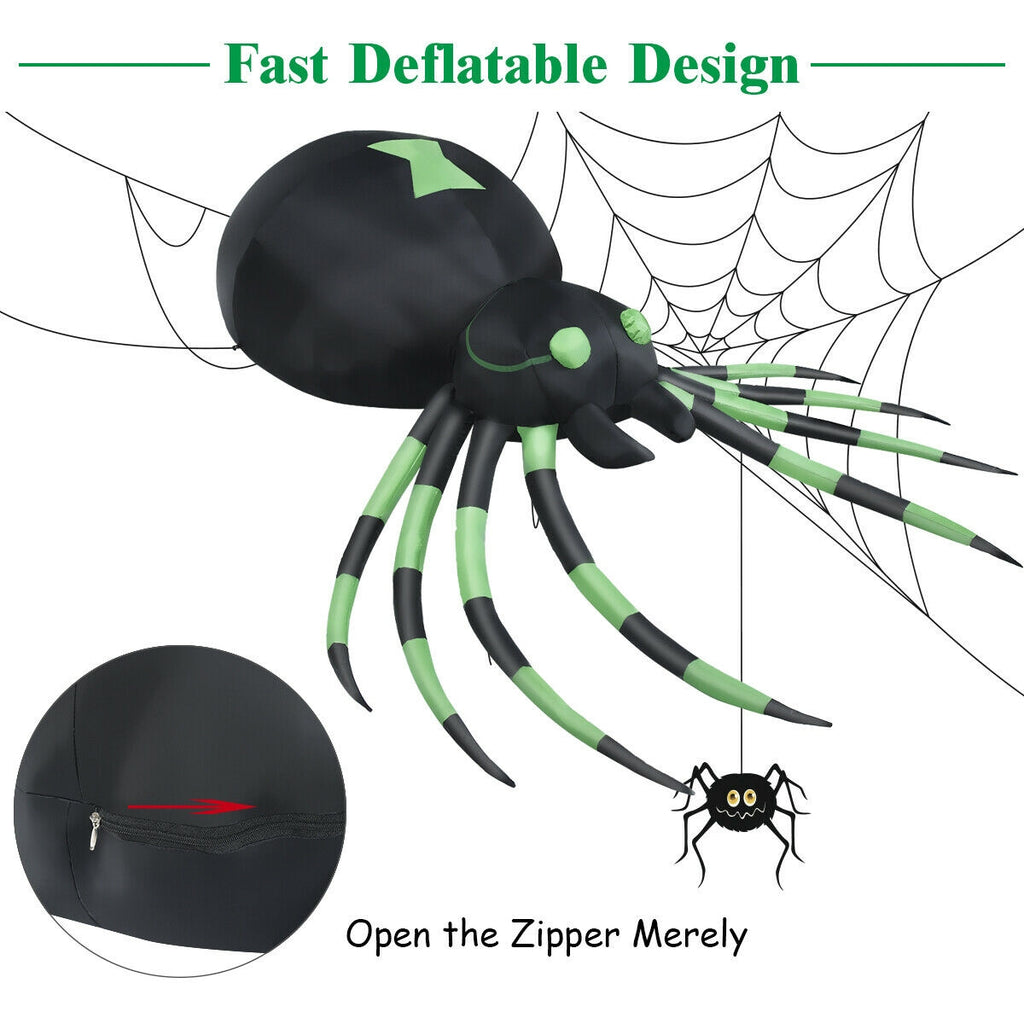 6 Feet Halloween Inflatable Blow-Up Spider - Weather-Resistant Outdoor Decor