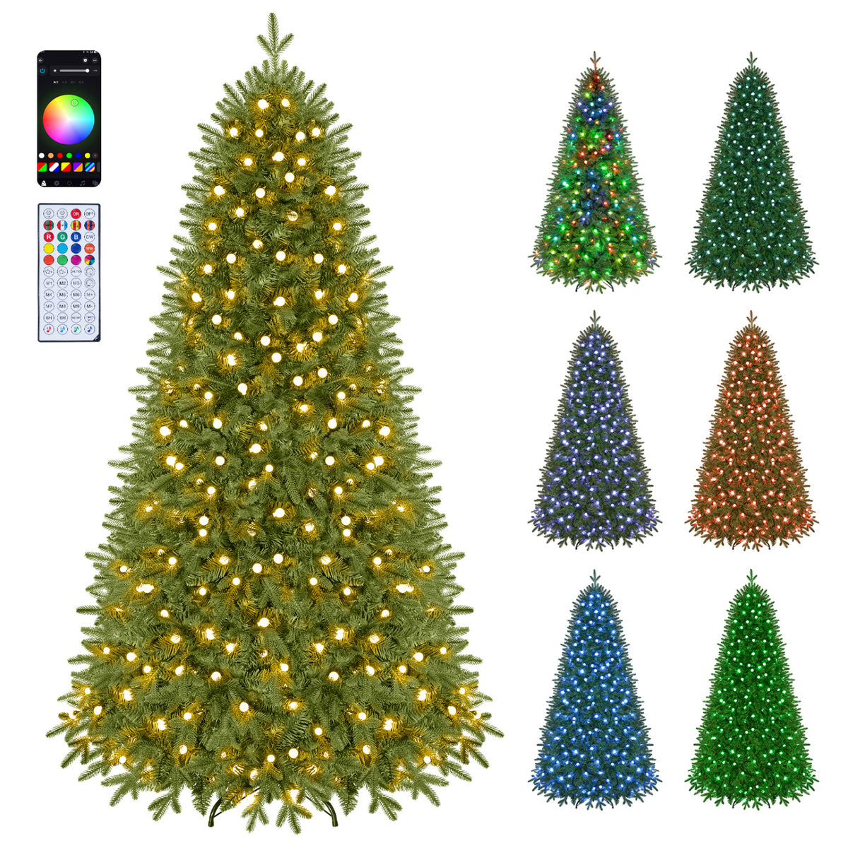 6.3 FT Smart Christmas Tree with 230 RGB LED Lights - App & Remote Control