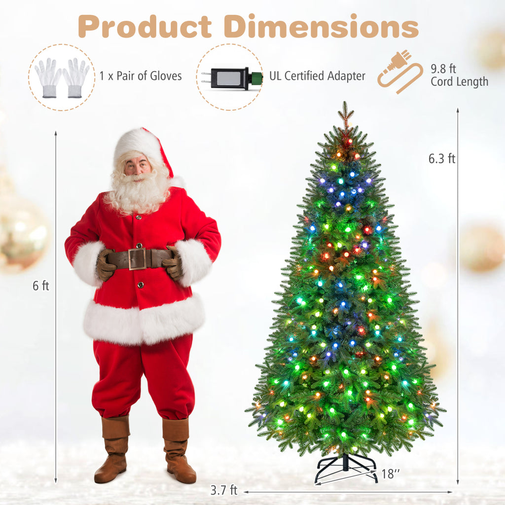 6.3 FT Smart Christmas Tree with 230 RGB LED Lights - App & Remote Control