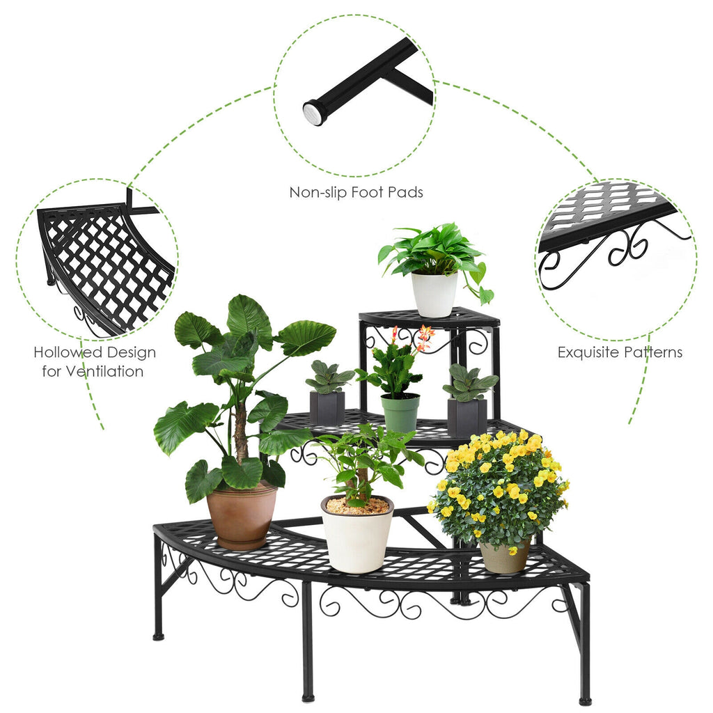 3 Tier Metal Corner Plant Display Rack