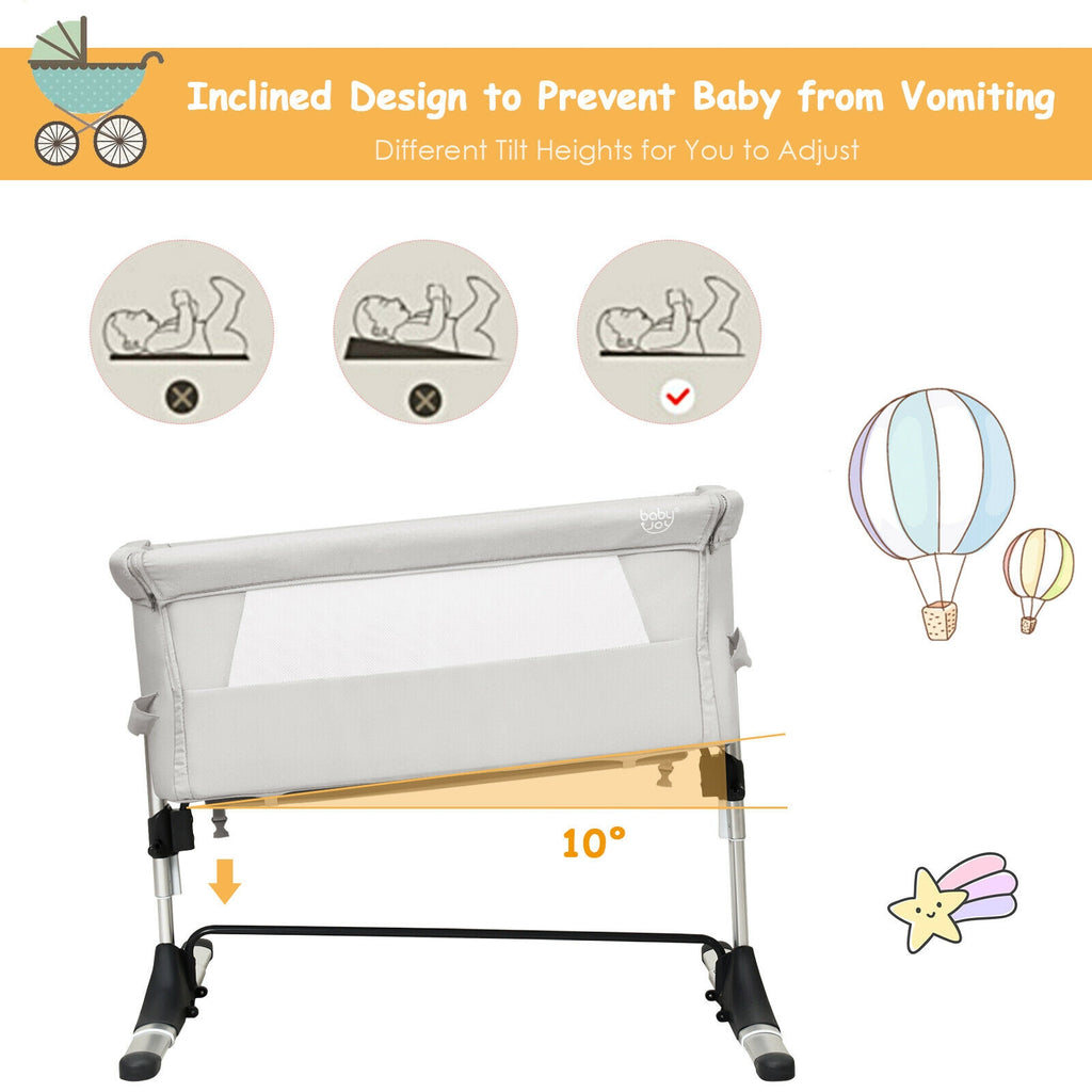 Baby Bedside Sleeper Bassinet with Carrying Bag - Beige, No Toys