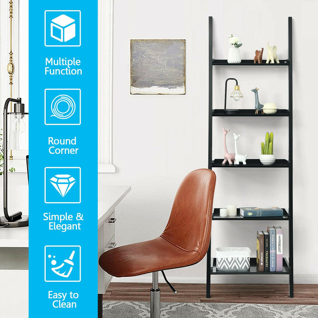 5-Tier Ladder Shelf with Open Shelves for Living Room Home Office