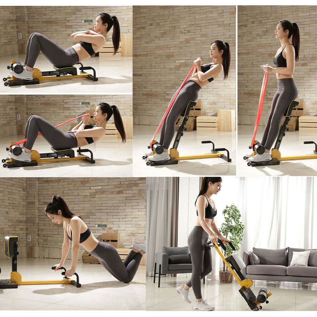 38 Inch 8-in-1 Multifunctional Home Gym Squat Equipment - Costway