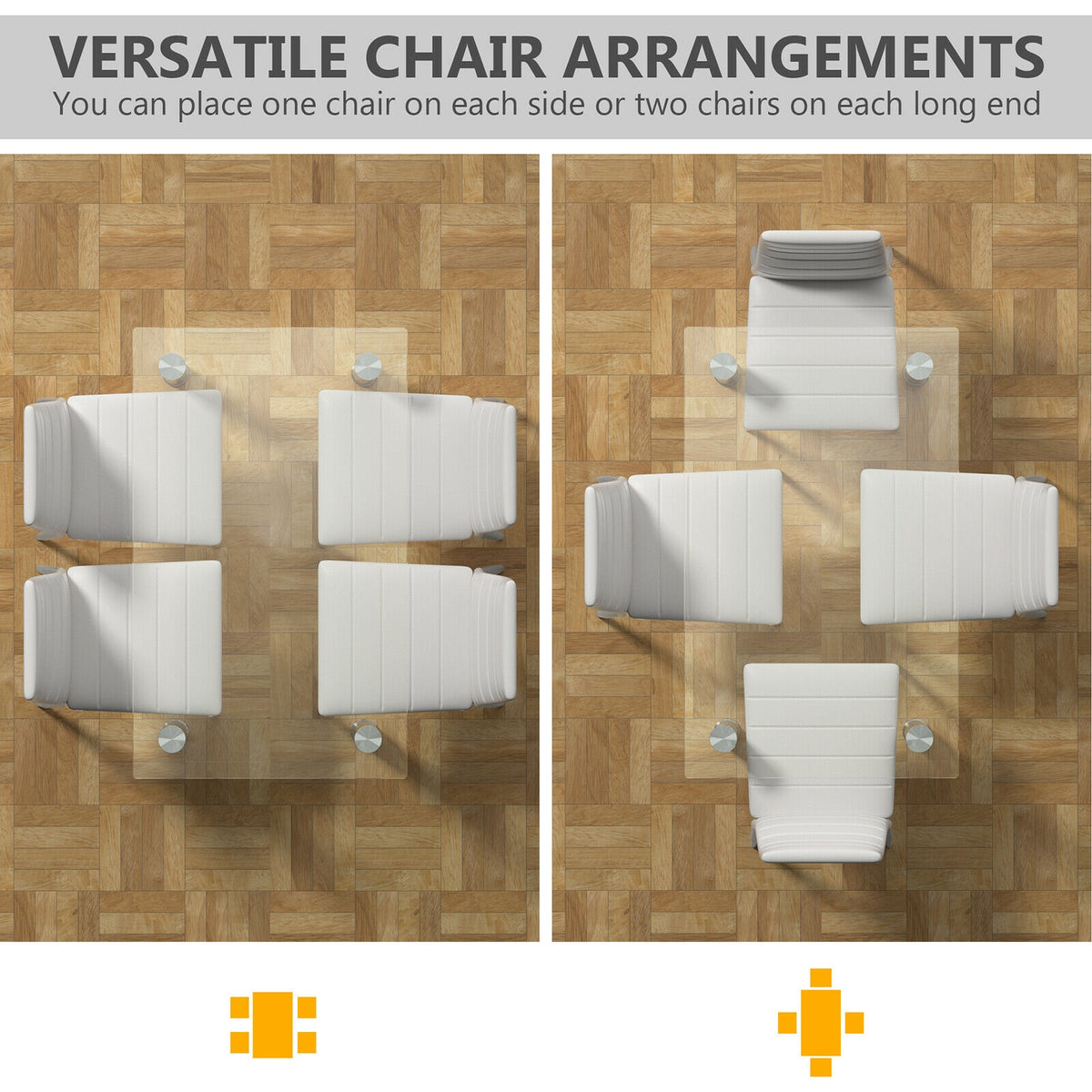 5-Piece Dining Set with 4 PVC Leather Chairs