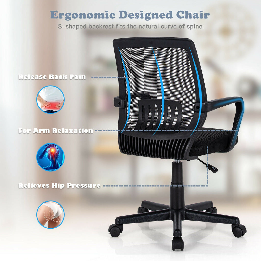 Mid-Back Mesh Executive Chair with Lumbar Support - B