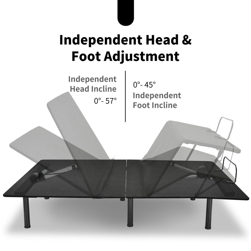 Queen Size Adjustable Bed Base with Wireless Remote - Style B