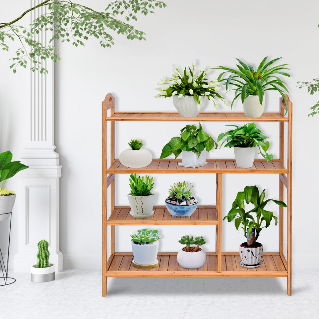 4 Tier Bamboo Shoe Rack Storage Organizer
