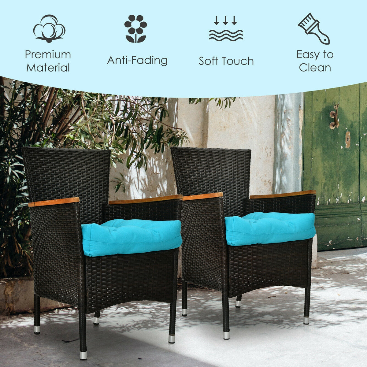 21 Inch x Patio Chair Seat Cushion Pads for Indoor and Outdoor