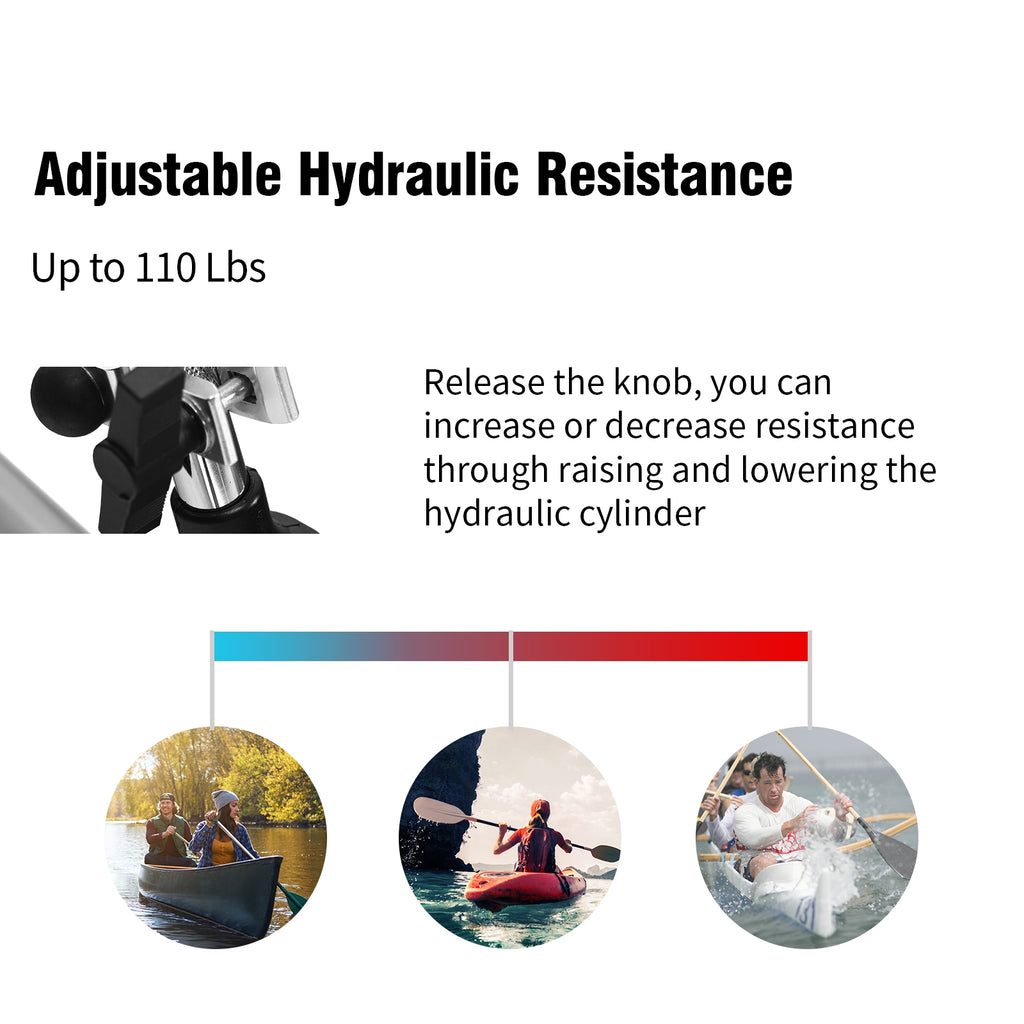 Adjustable Hydraulic Rowing Machine for Full-Body Workout - Costway