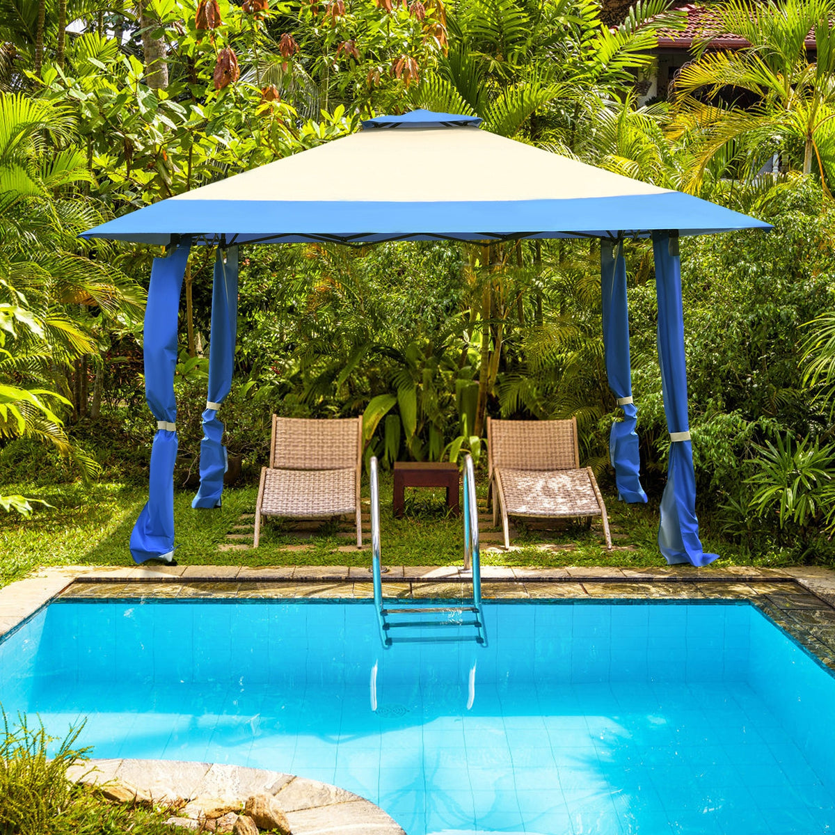 13x13 Pop-Up Gazebo Tent with Carry Bag - Blue
