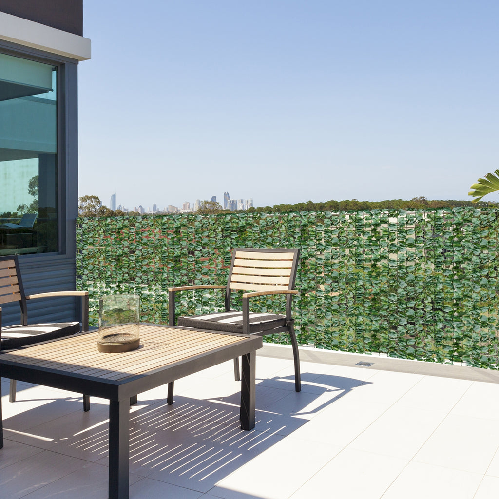 Faux Ivy Leaf Decorative Privacy Fence - Green, Indoor/Outdoor, M Variation