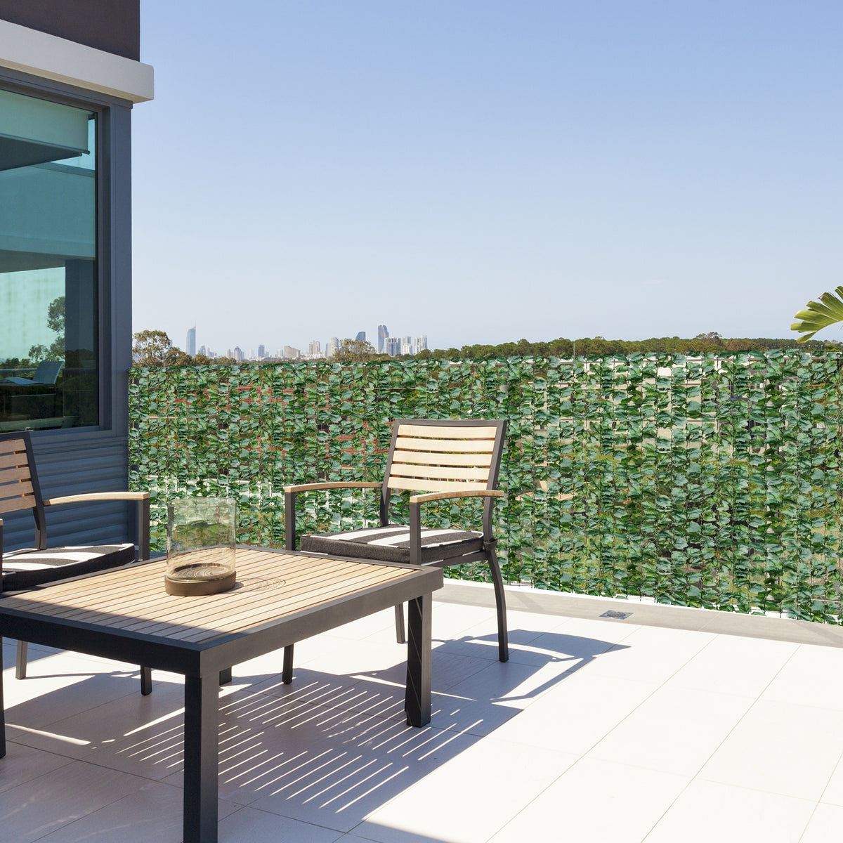 Faux Ivy Leaf Decorative Privacy Fence - Green, Indoor/Outdoor, M Variation