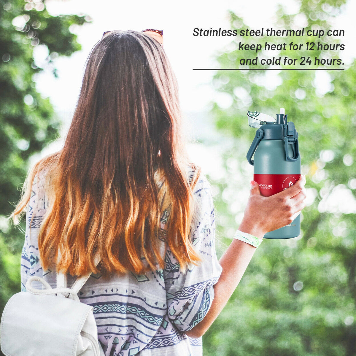 44oz Vacuum Insulated Leakproof Stainless Steel Sports Water Bottle