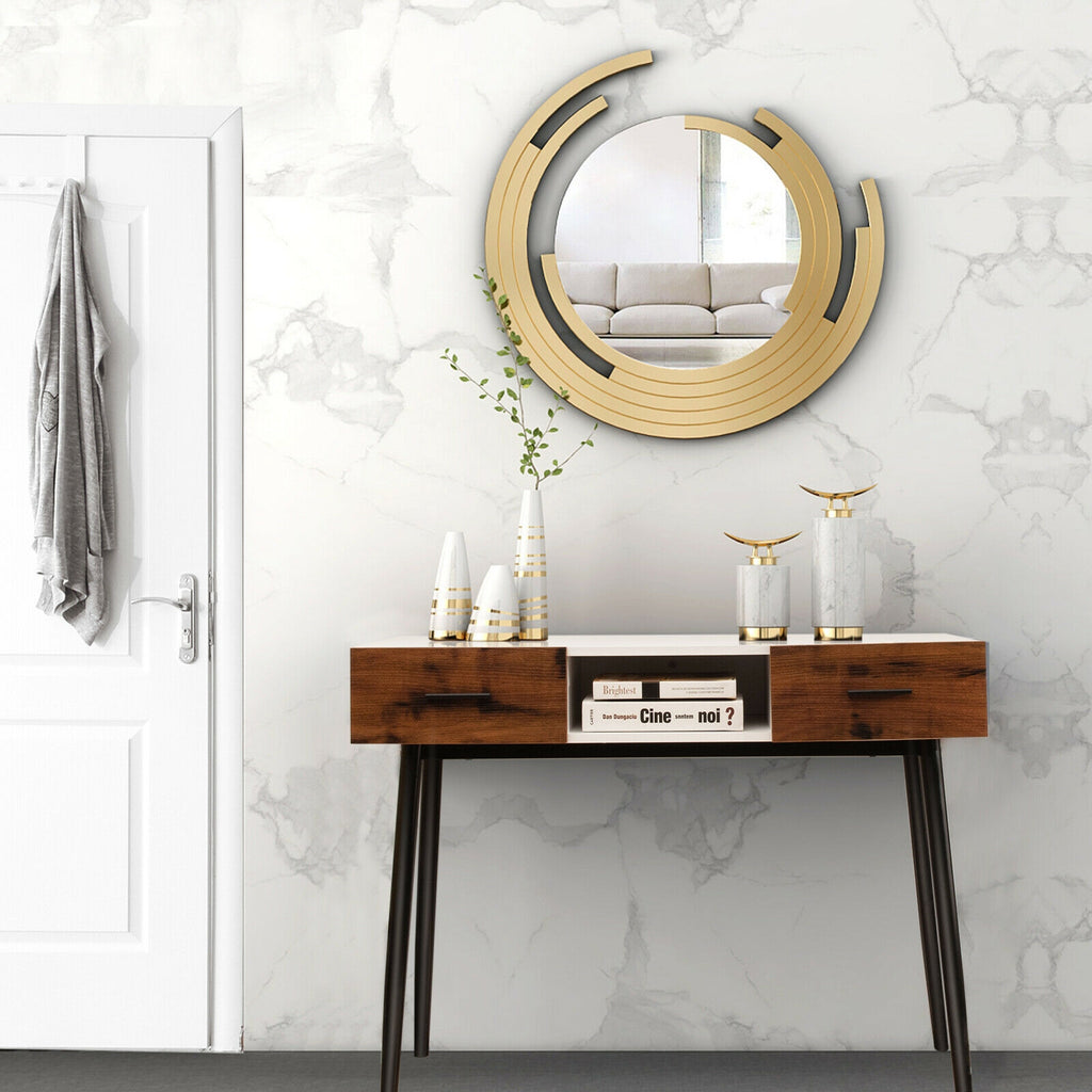 42 Inch Industrial Console Table with 2 Drawers