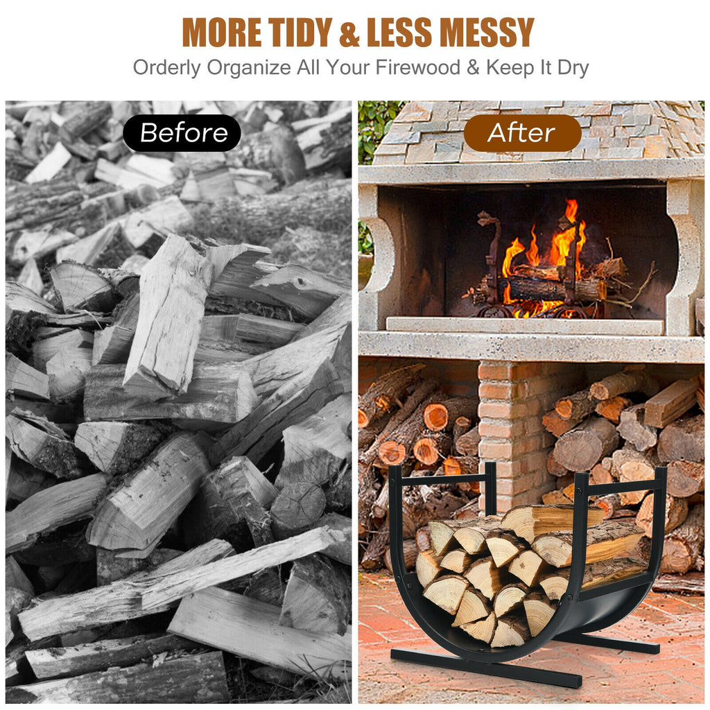 17 Inch U-Shaped Firewood Rack Steel