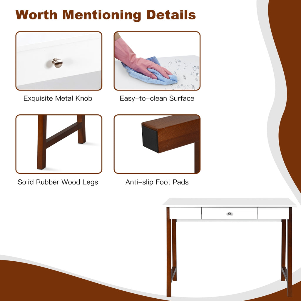 Computer Desk with Storage Drawers - Walnut