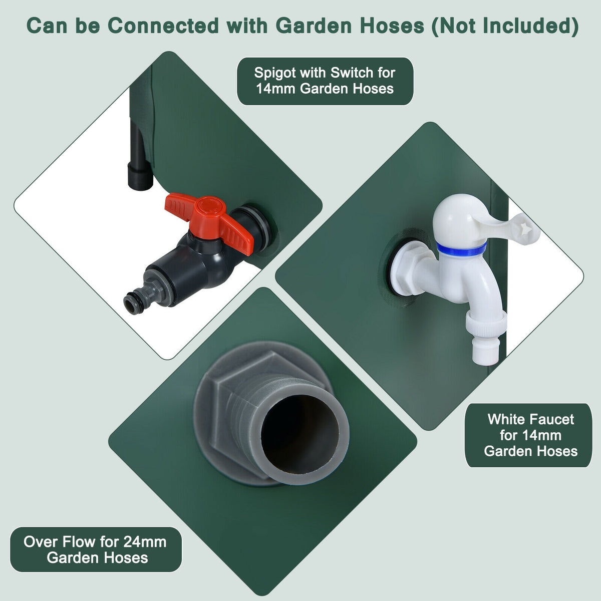 100 Gallon Portable Rain Barrel Water Collector Tank with Spigot