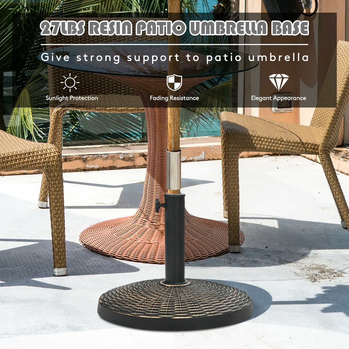 27 lb Patio Market Umbrella Base - Resin