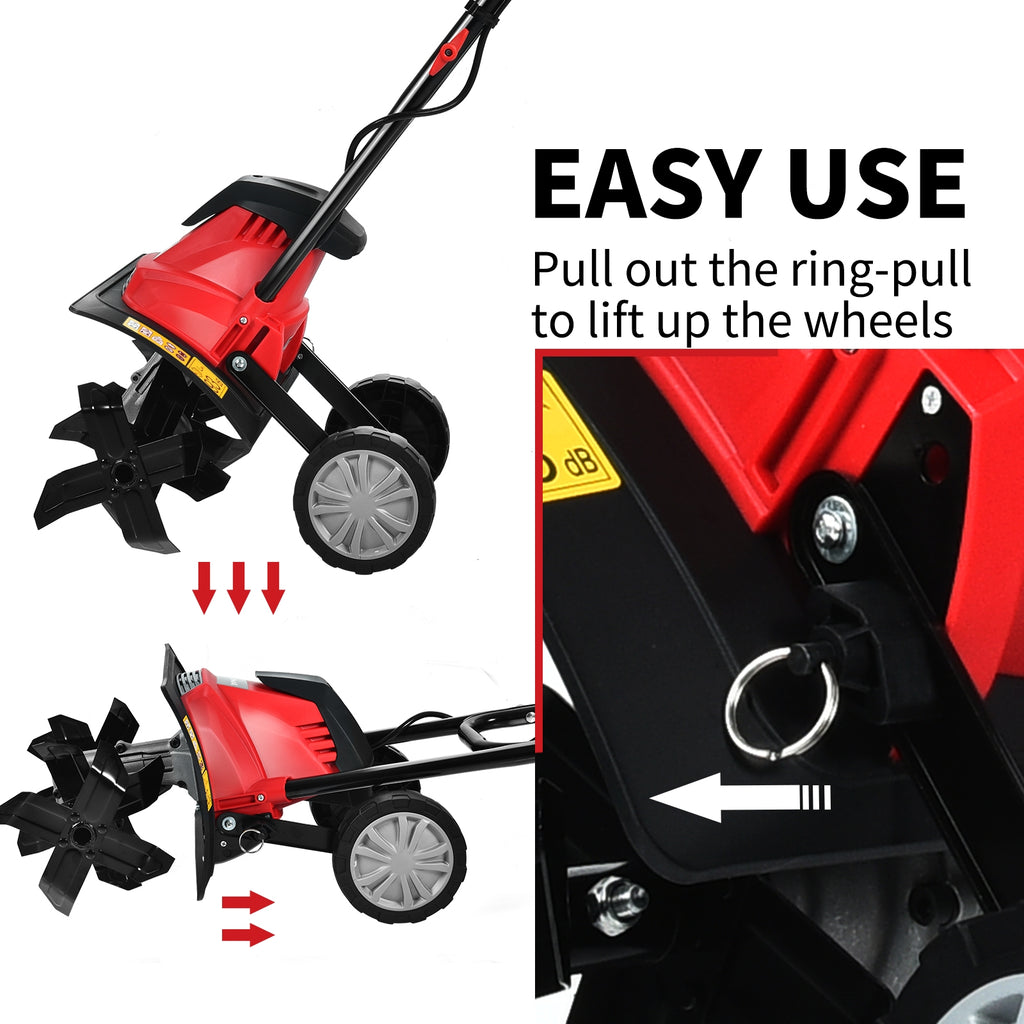 14/17 Inch 10 Amp Corded Electric Tiller and Cultivator with 9-Inch