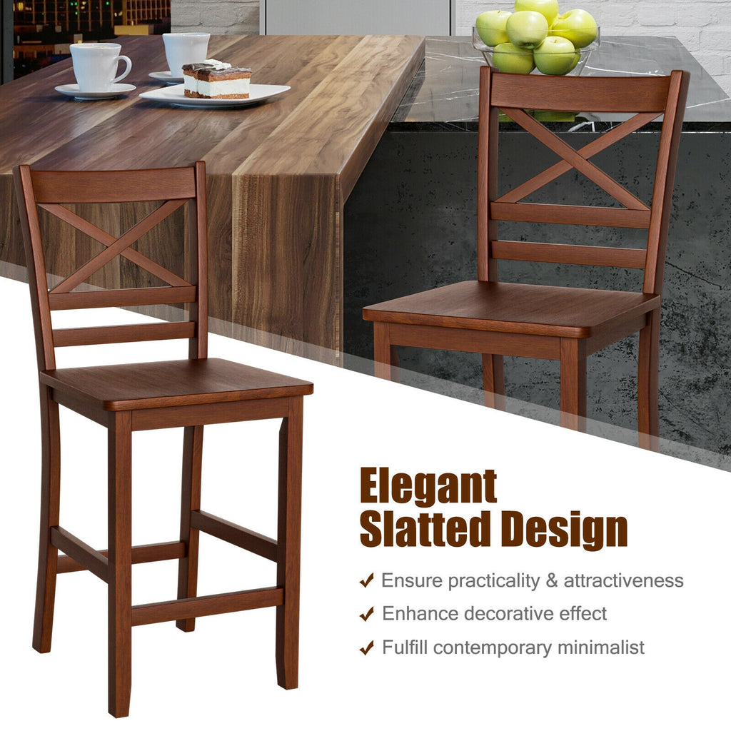 Set of 2 Counter Height Bar Stools 25 Inch - No PU Leather