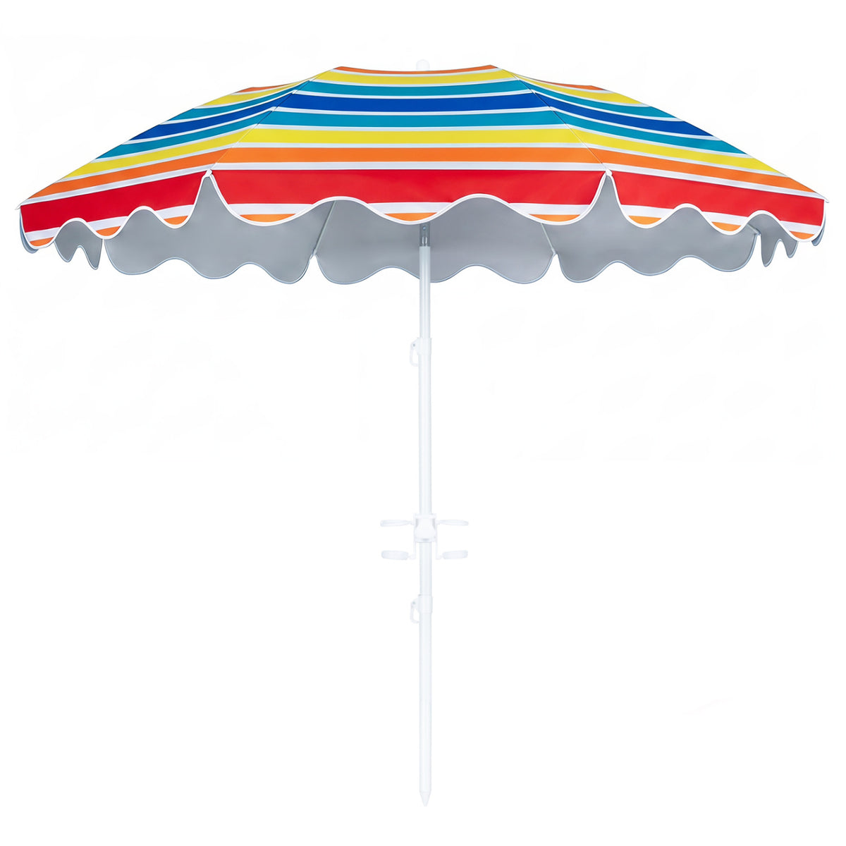 7 FT Beach Umbrella UPF 50+ with Sand Anchor for Garden Pool Backyard