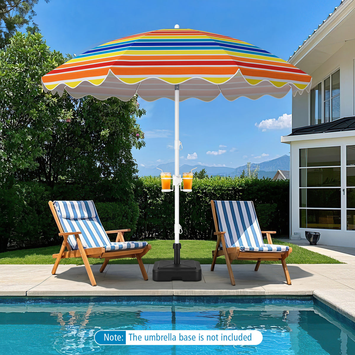6.5 FT Beach Umbrella UPF 50+ with Sand Anchor for Garden Pool