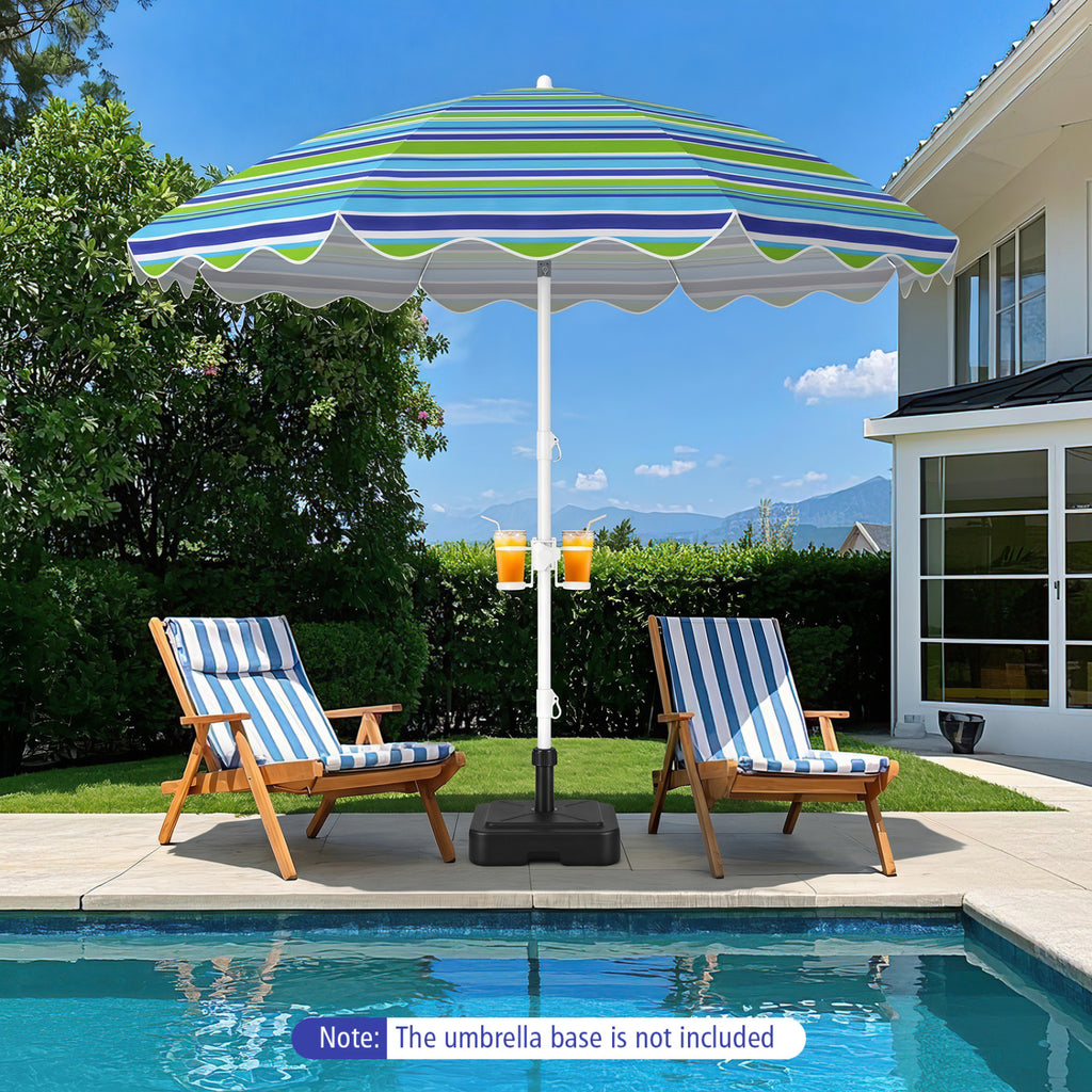 6.5 FT Beach Umbrella UPF 50+ with Sand Anchor for Garden Pool