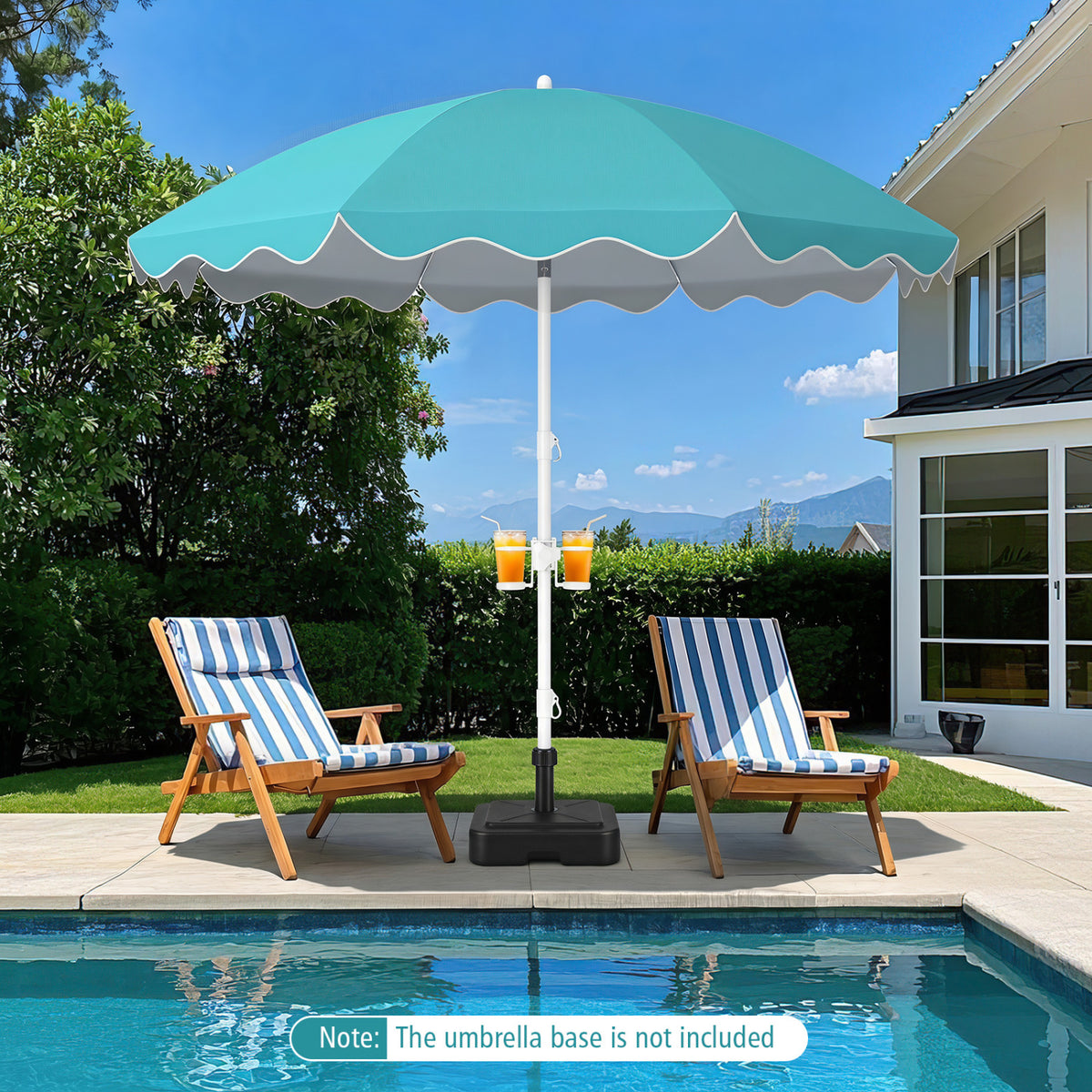 6.5 FT Beach Umbrella UPF 50+ with Sand Anchor for Garden Pool