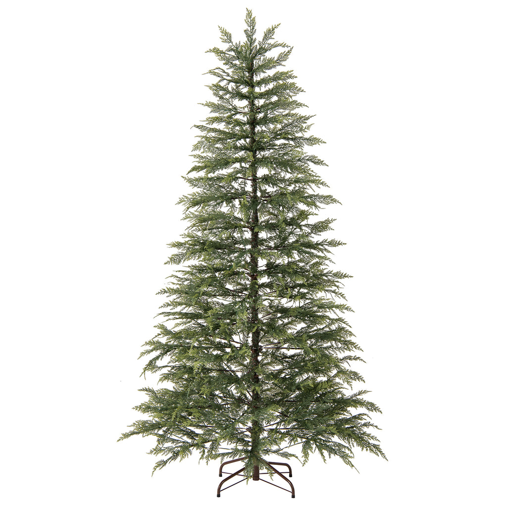 6.5/7.5 Feet Artificial Christmas Tree with Colorful LED Lights & Branch Tips - 6.5 ft