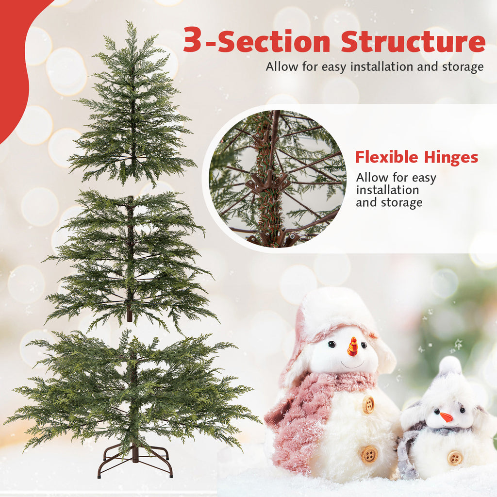 6.5/7.5 Feet Artificial Christmas Tree with Colorful LED Lights & Branch Tips - 6.5 ft