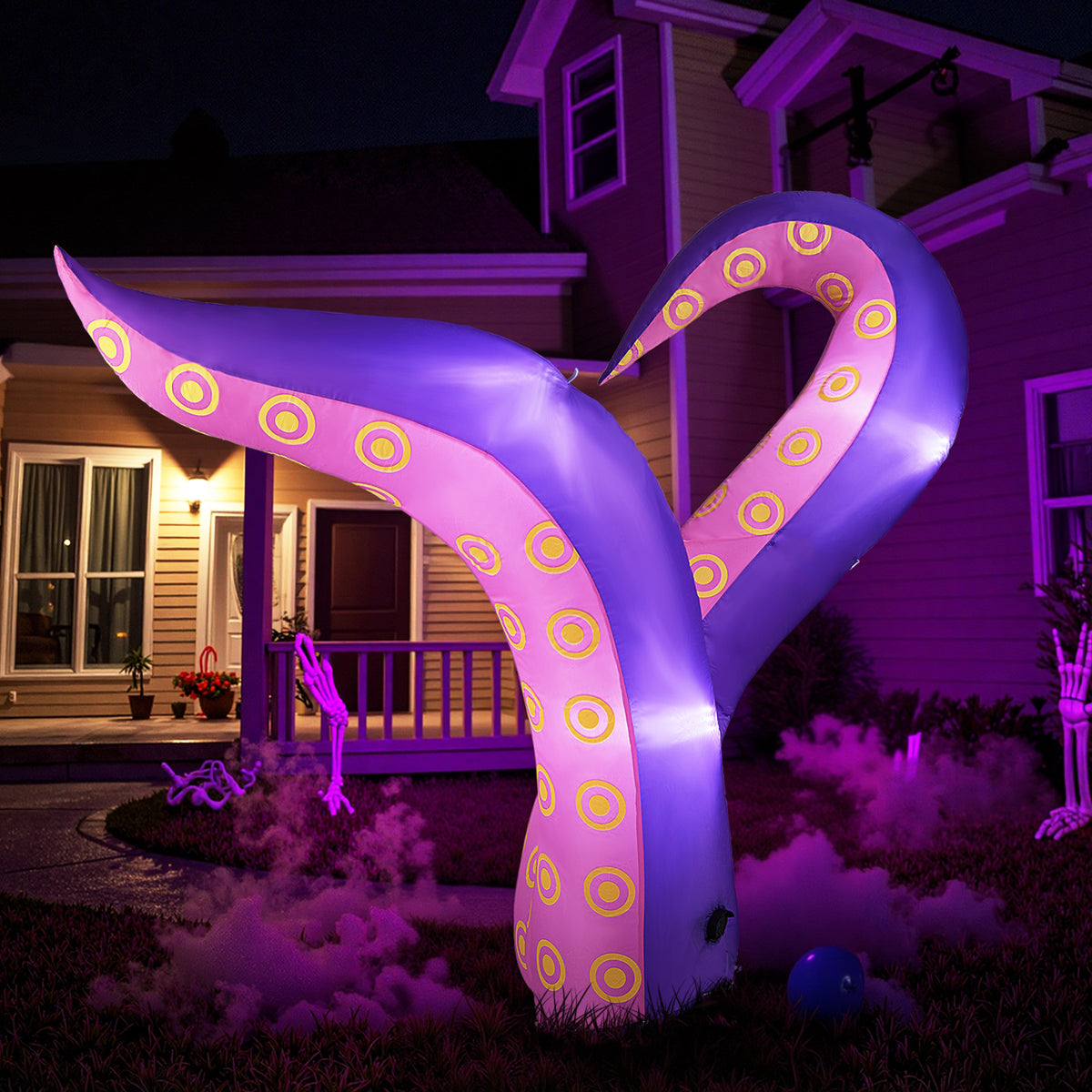 6.5 Ft Inflatable Tentacles with LED Lights & Suction Cups - Spooky Sea Creature