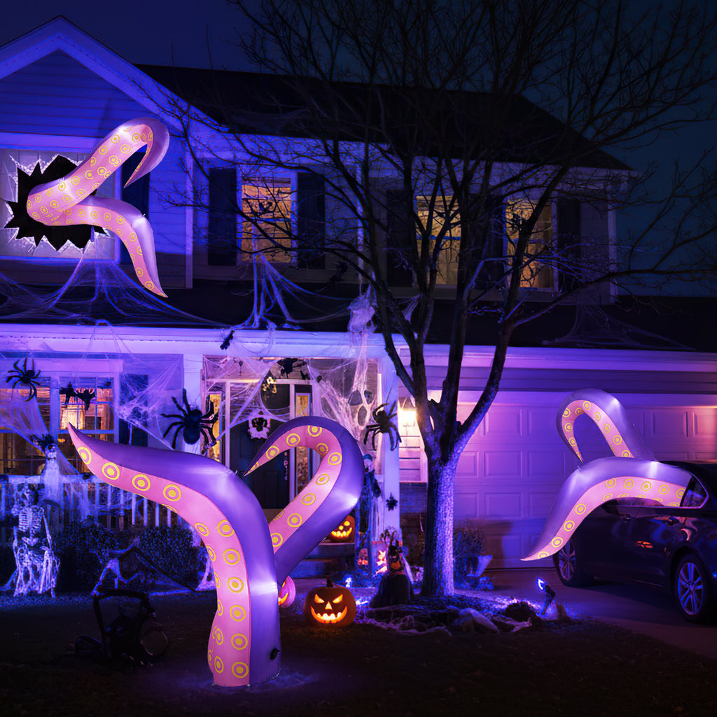6.5 Ft Inflatable Tentacles with LED Lights & Suction Cups - Spooky Sea Creature