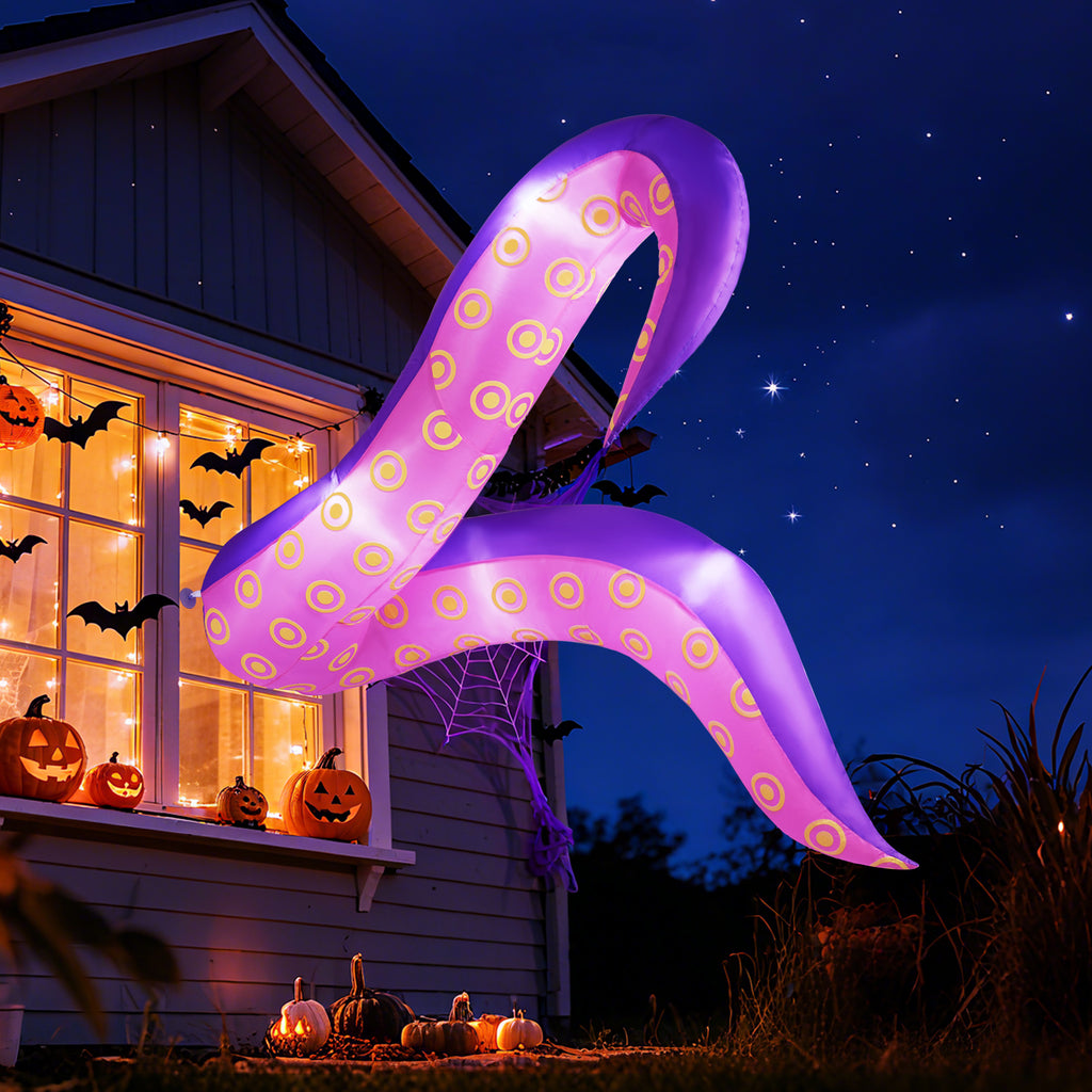 6.5 Ft Inflatable Tentacles with LED Lights & Suction Cups - Spooky Sea Creature