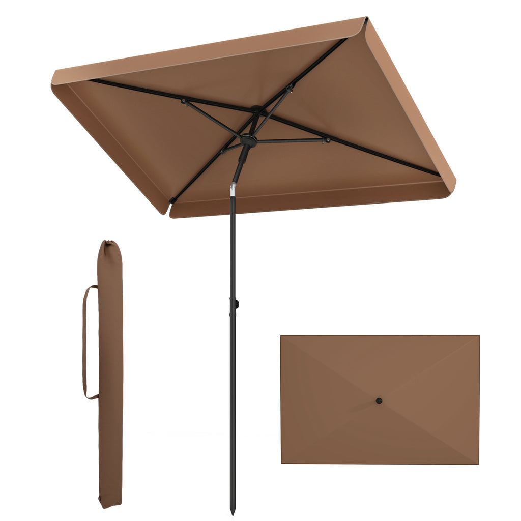 6.5 x 4.3 Feet Rectangular Outdoor Balcony Umbrella with Tilt Adjust