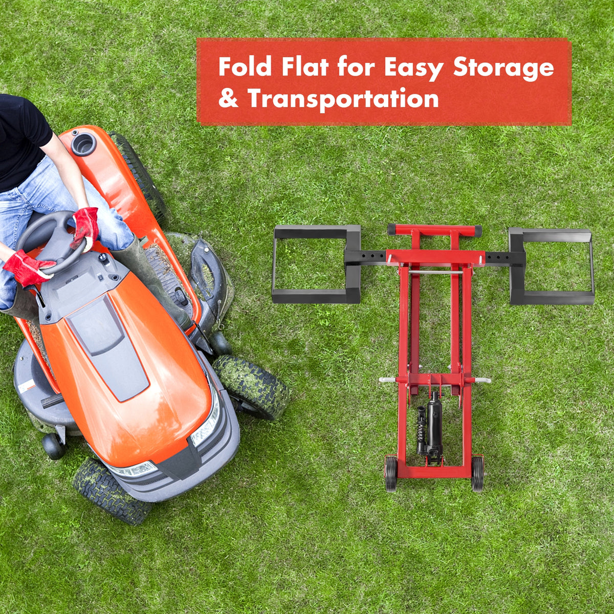 Hydraulic Lawnmower Lift Jack for Tractors and Zero Turn Riding Lawn