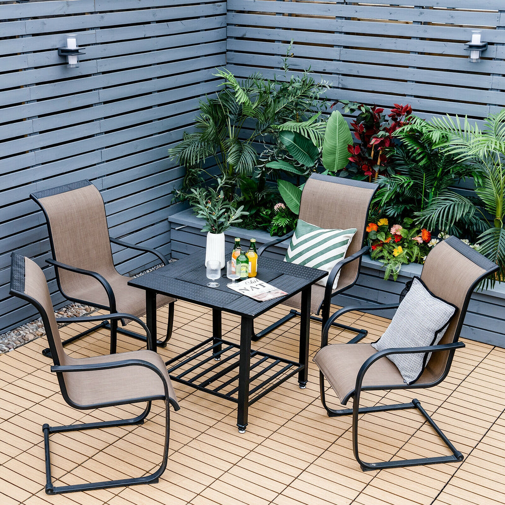 31-Inch Square Wood-Burning Fire Pit Dining Table
