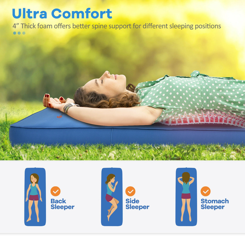 Self Inflating Camping Sleeping Mattress with Carry Bag - Blue